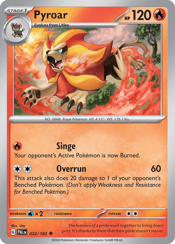 Pyroar – Paldea Evolved 032/193 Pokémon card