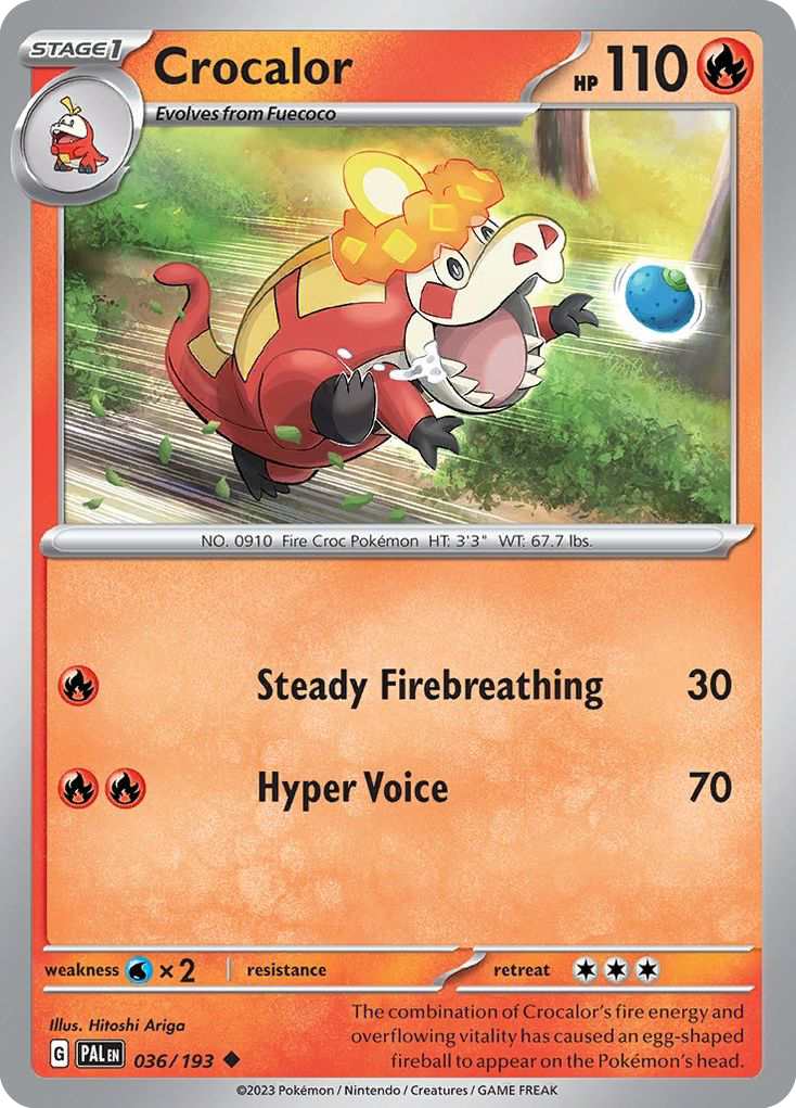 Crocalor – Paldea Evolved 036/193 Pokémon card