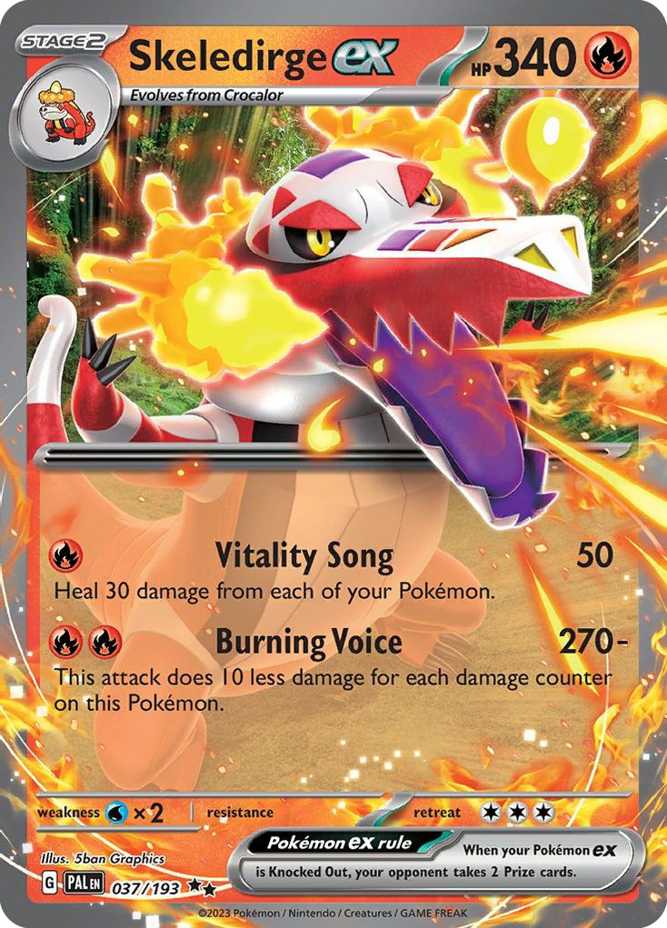 Skeledirge ex – Paldea Evolved 037/193 Pokémon card