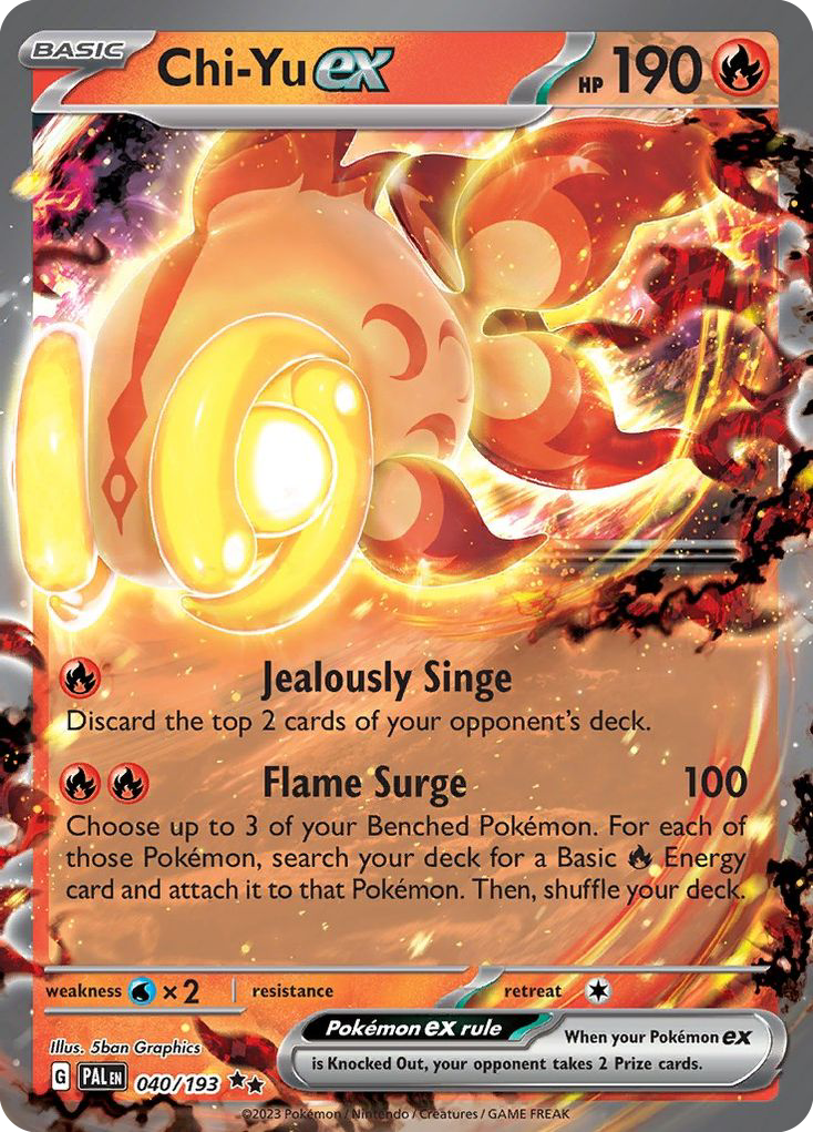 Chi-Yu ex – Paldea Evolved 040/193 Pokémon card