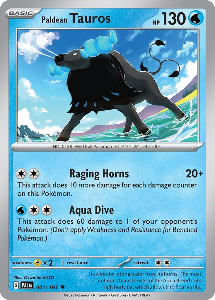 Paldean Tauros – Paldea Evolved 041/193 Pokémon card