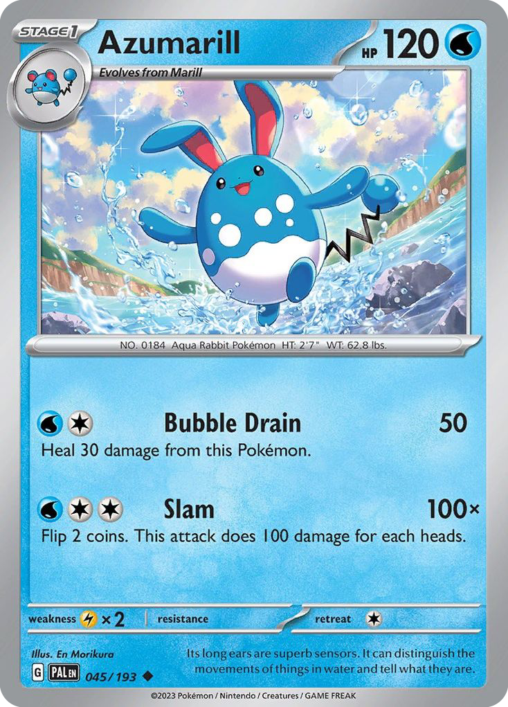 Azumarill – Paldea Evolved 045/193 Pokémon card