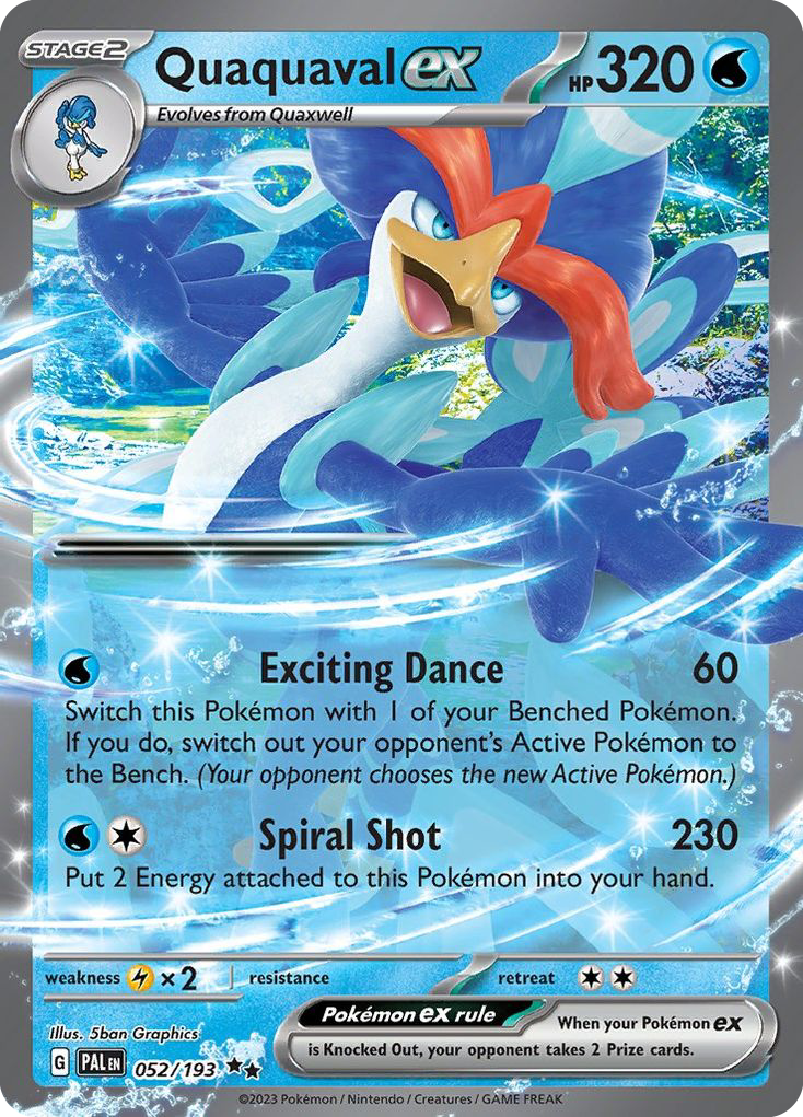 Quaquaval ex – Paldea Evolved 052/193 Pokémon card