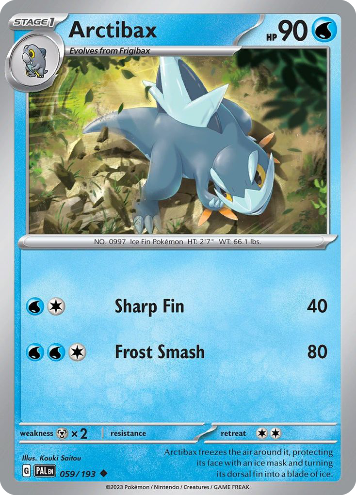 Arctibax – Paldea Evolved 059/193 Pokémon card