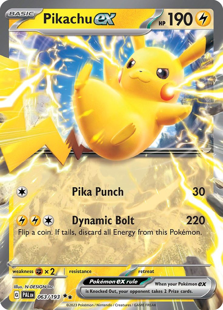 Pikachu ex – Paldea Evolved 063/193 Pokémon card