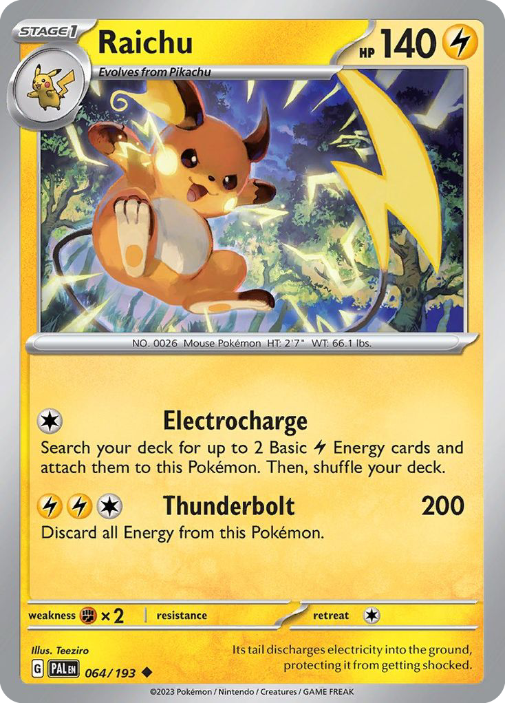 Raichu – Paldea Evolved 064/193 Pokémon card