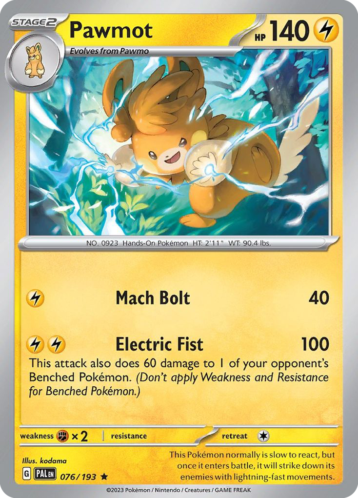 Pawmot – Paldea Evolved 076/193 Pokémon card