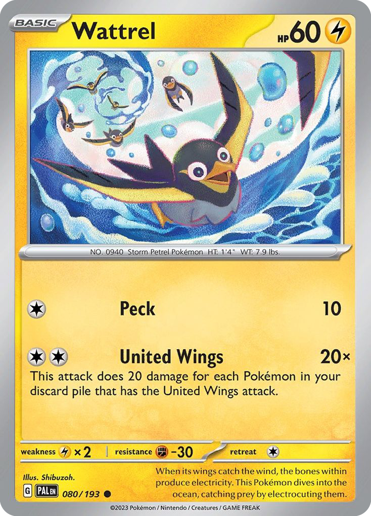 Wattrel – Paldea Evolved 080/193 Pokémon card