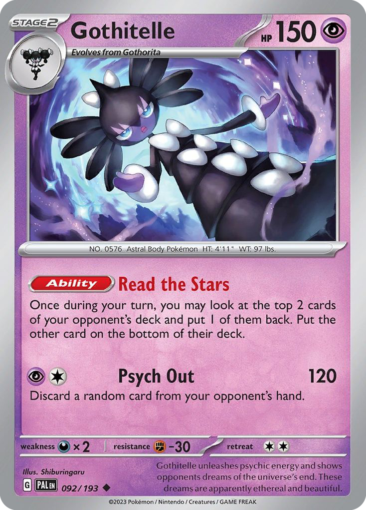 Gothitelle – Paldea Evolved 092/193 Pokémon card