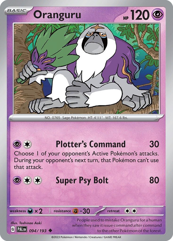 Oranguru – Paldea Evolved 094/193 Pokémon card