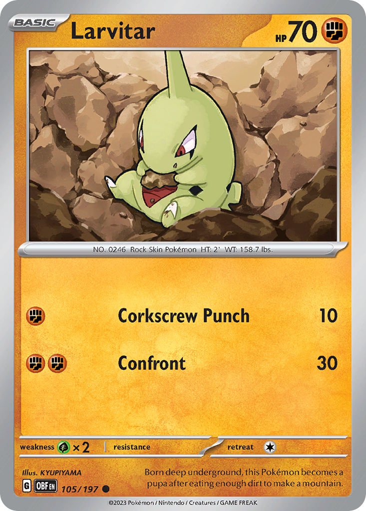 Larvitar – Obsidian Flames 105/197 Pokémon card