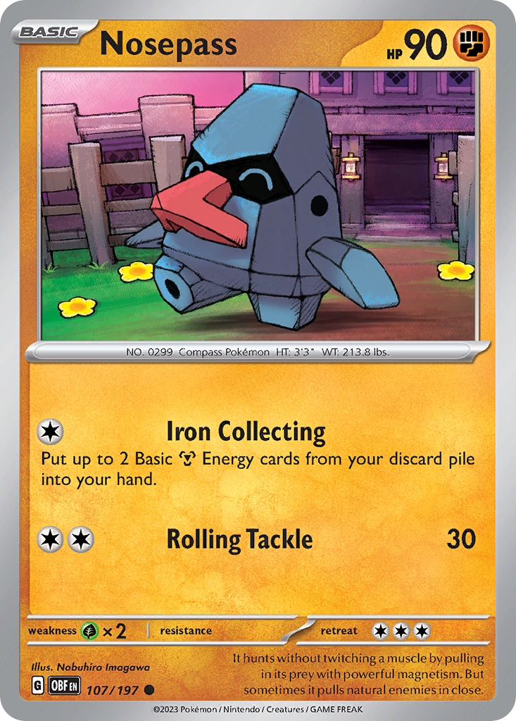 Nosepass – Obsidian Flames 107/197 Pokémon card