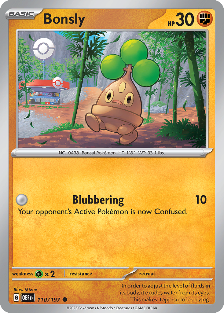 Bonsly – Obsidian Flames 110/197 Pokémon card