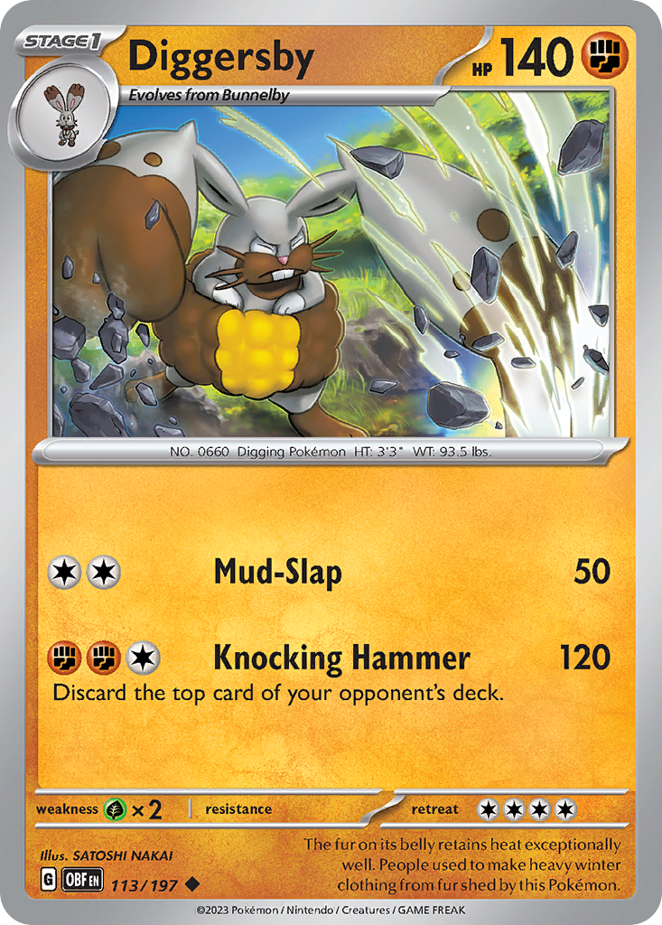 Diggersby – Obsidian Flames 113/197 Pokémon card