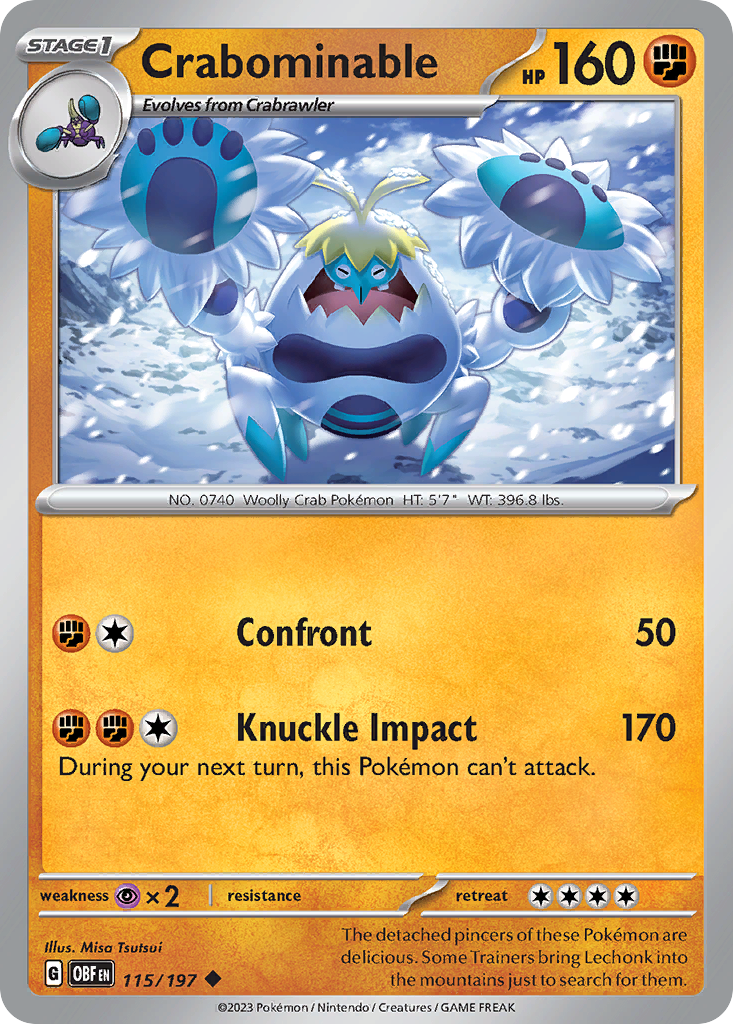 Crabominable – Obsidian Flames 115/197 Pokémon card