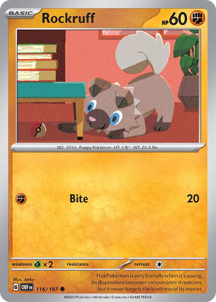 Rockruff – Obsidian Flames 116/197 Pokémon card