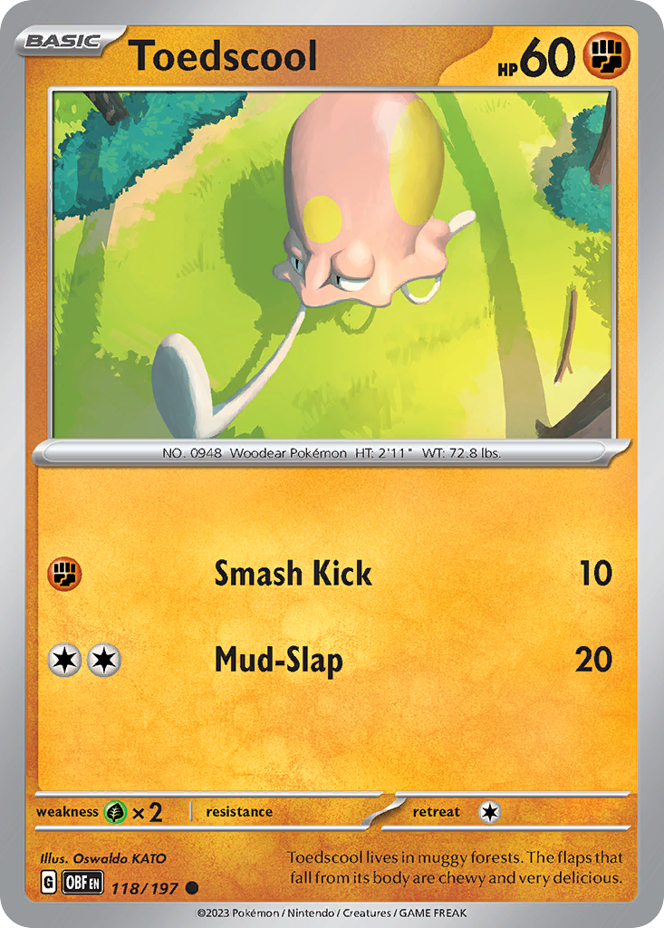 Toedscool – Obsidian Flames 118/197 Pokémon card
