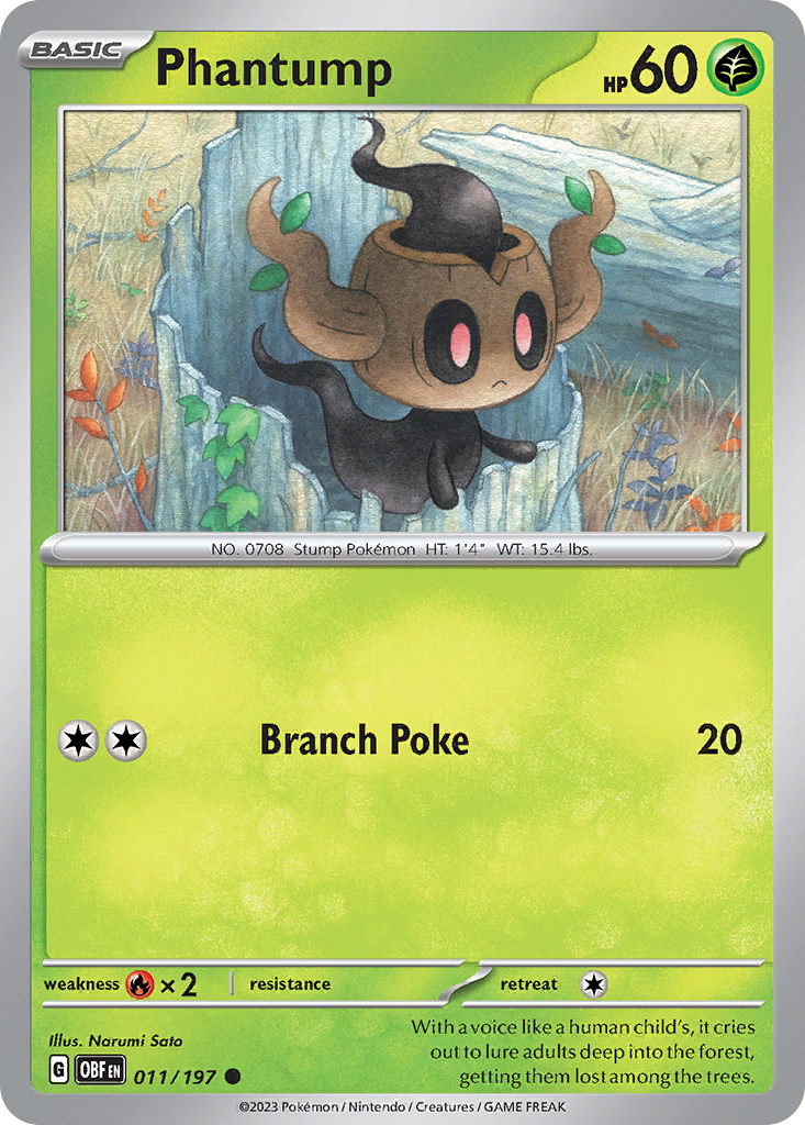 Phantump – Obsidian Flames 011/197 Pokémon card