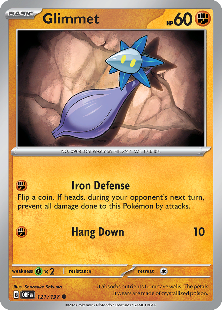 Glimmet – Obsidian Flames 121/197 Pokémon card
