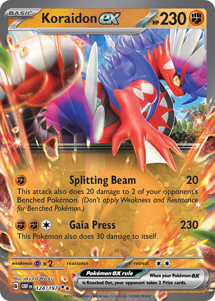 Koraidon ex – Obsidian Flames 124/197 Pokémon card