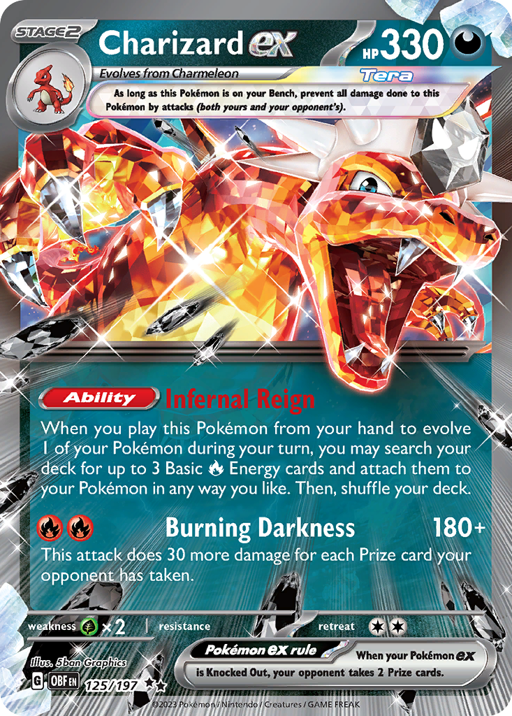 Charizard ex – Obsidian Flames 125/197 Pokémon card
