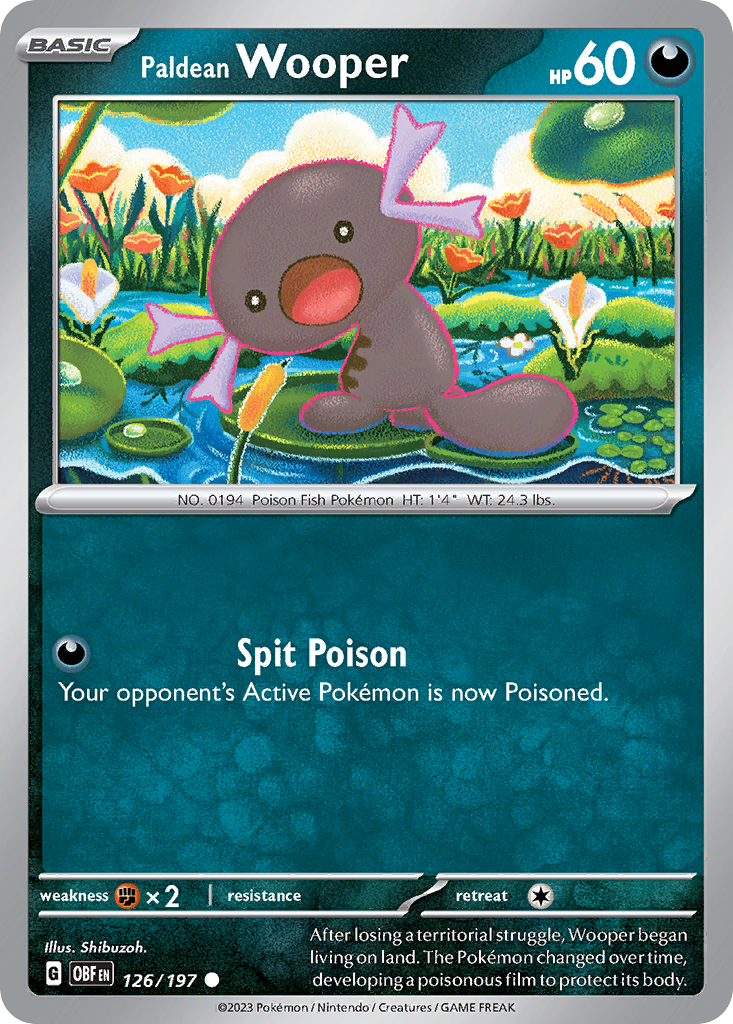 Paldean Wooper – Obsidian Flames 126/197 Pokémon card