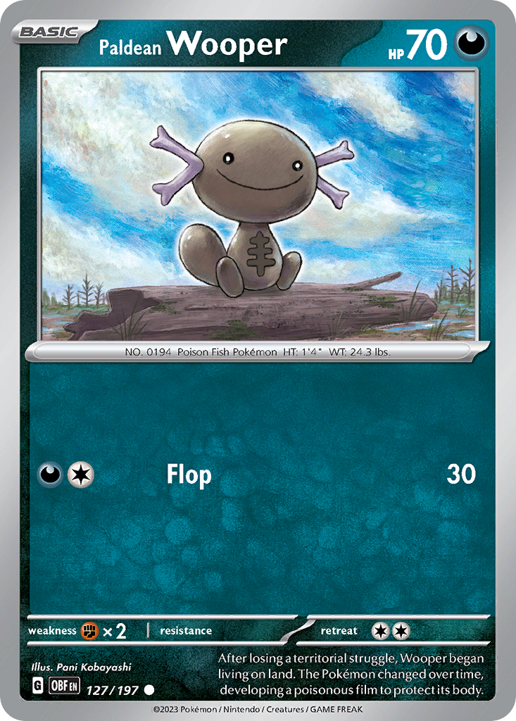 Paldean Wooper – Obsidian Flames 127/197 Pokémon card