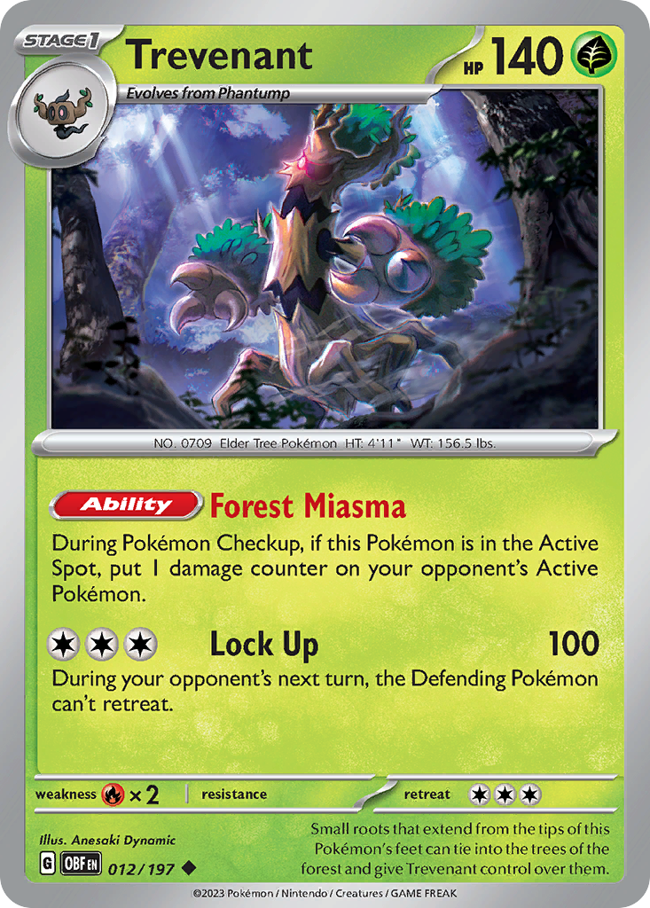 Trevenant – Obsidian Flames 012/197 Pokémon card