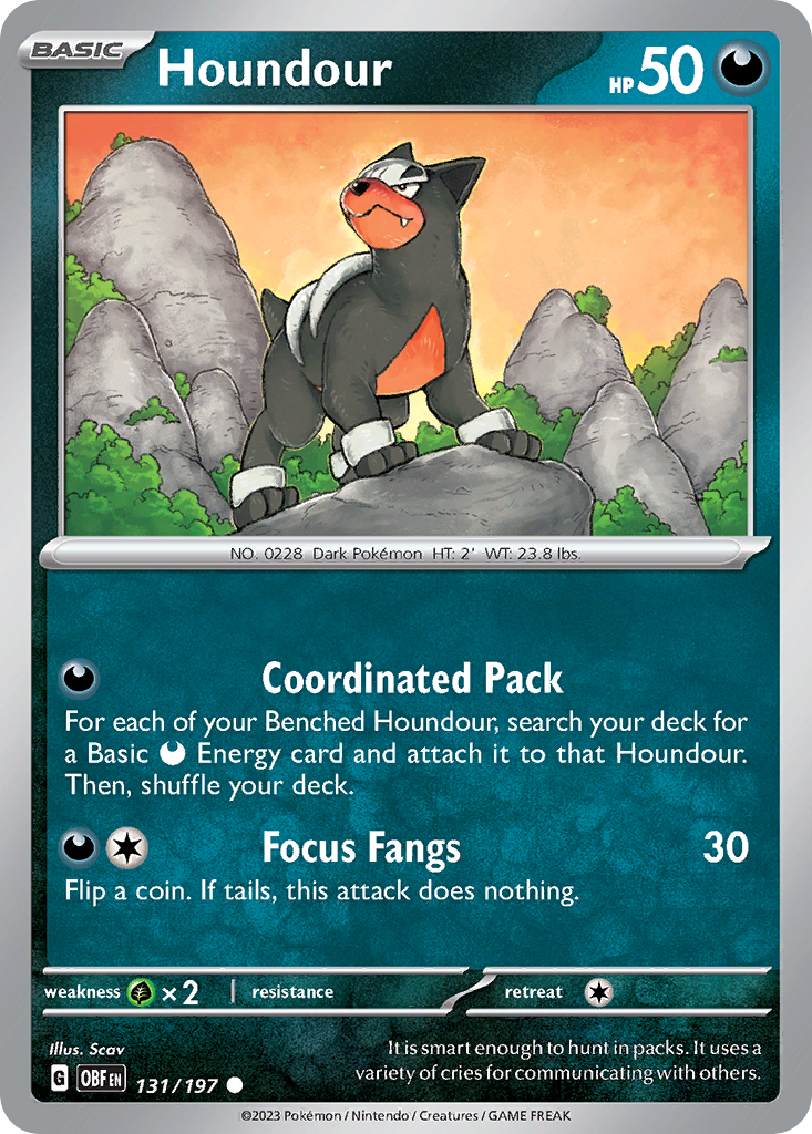 Houndour – Obsidian Flames 131/197 Pokémon card