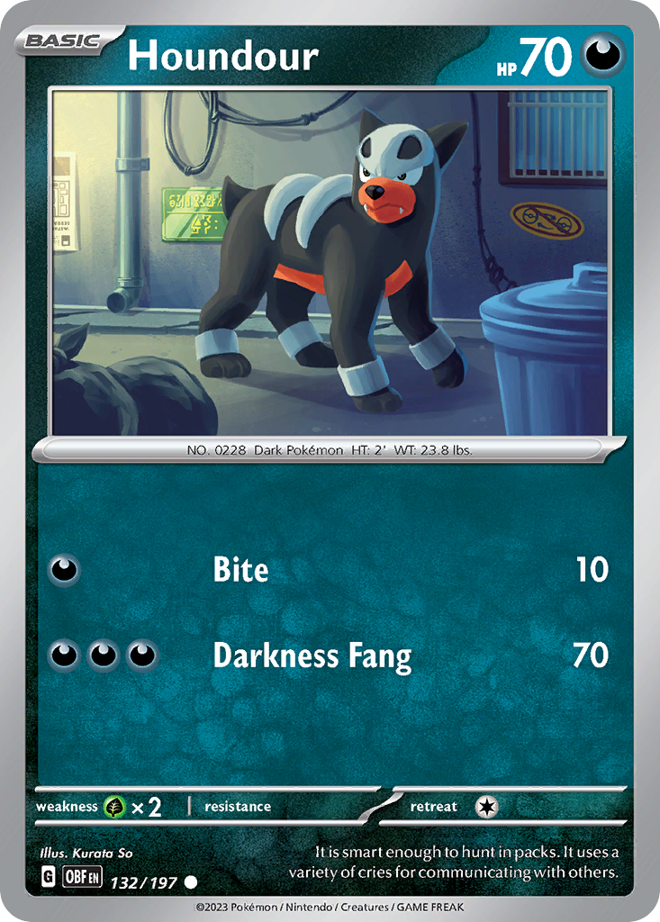Houndour – Obsidian Flames 132/197 Pokémon card