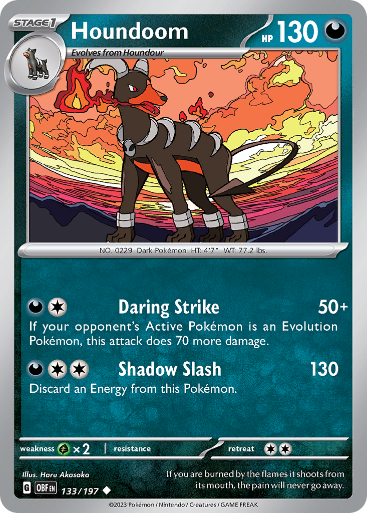 Houndoom – Obsidian Flames 133/197 Pokémon card