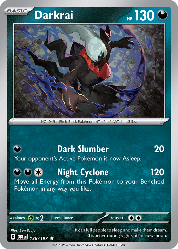 Darkrai – Obsidian Flames 136/197 Pokémon card