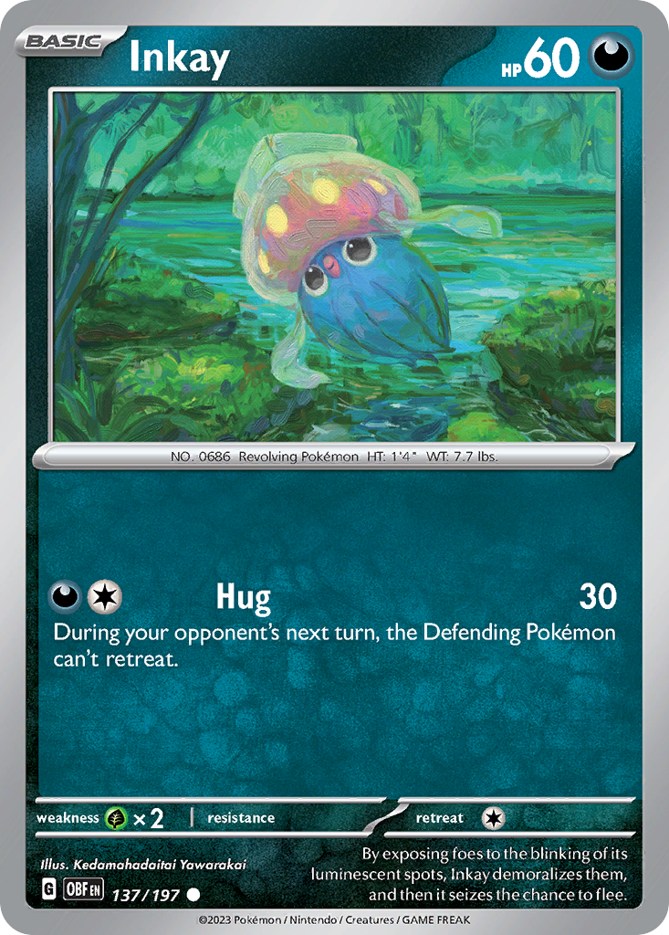 Inkay – Obsidian Flames 137/197 Pokémon card