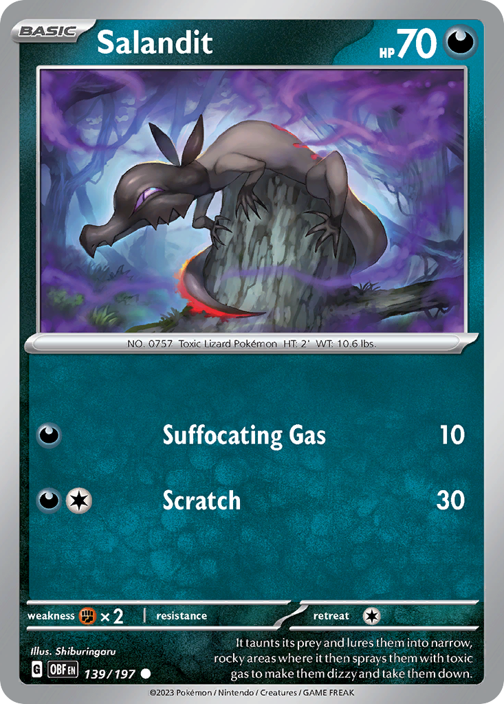 Salandit – Obsidian Flames 139/197 Pokémon card