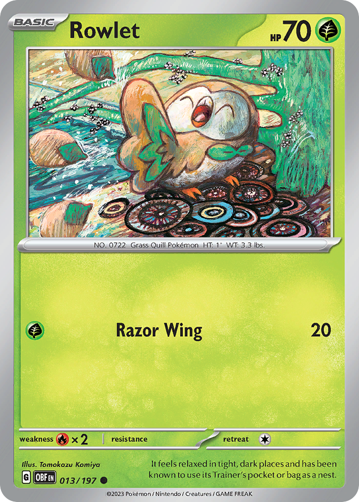 Rowlet – Obsidian Flames 013/197 Pokémon card