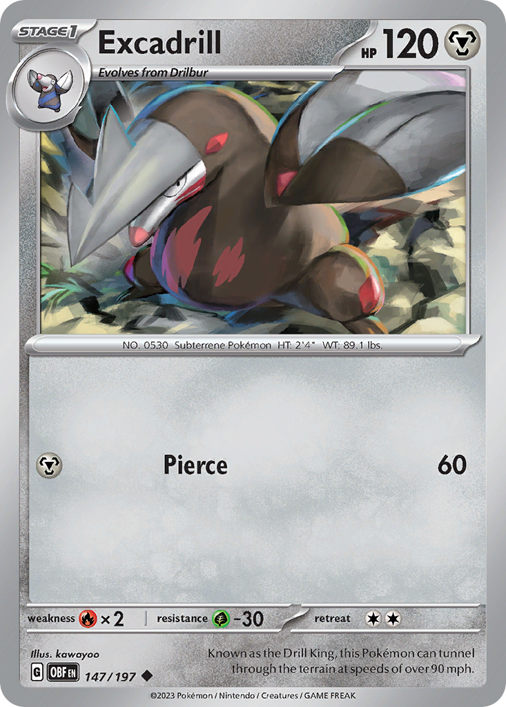 Excadrill – Obsidian Flames 147/197 Pokémon card
