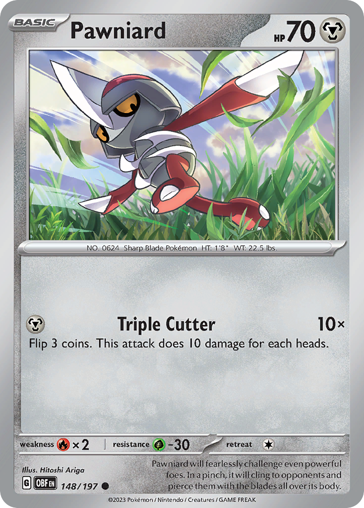 Pawniard – Obsidian Flames 148/197 Pokémon card