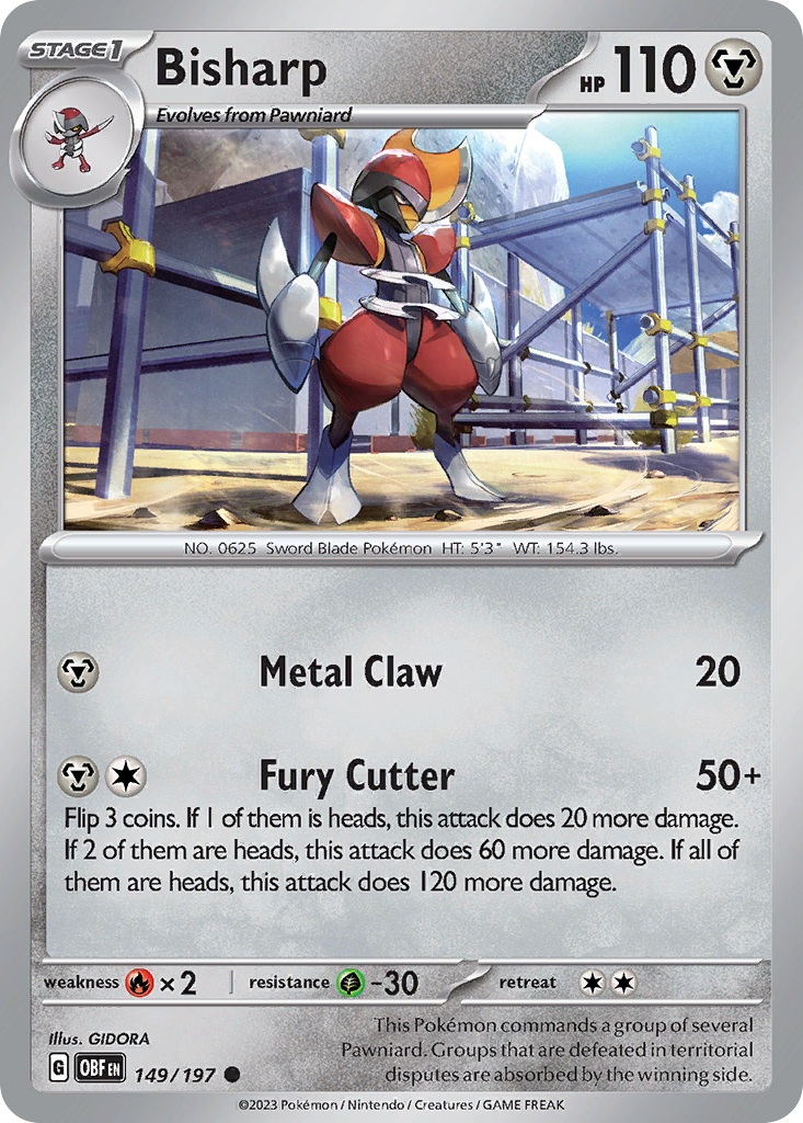 Bisharp – Obsidian Flames 149/197 Pokémon card