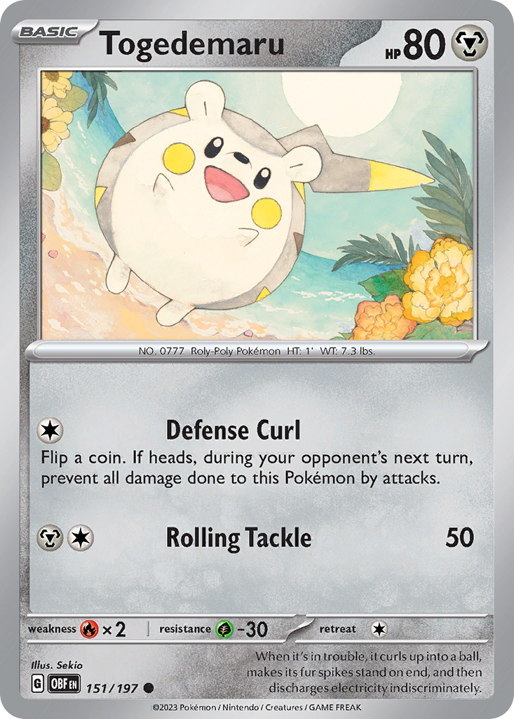 Togedemaru – Obsidian Flames 151/197 Pokémon card