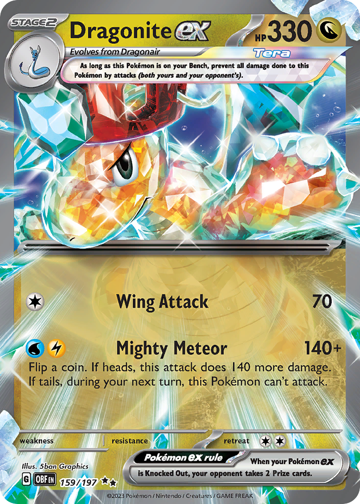 Dragonite ex – Obsidian Flames 159/197 Pokémon card