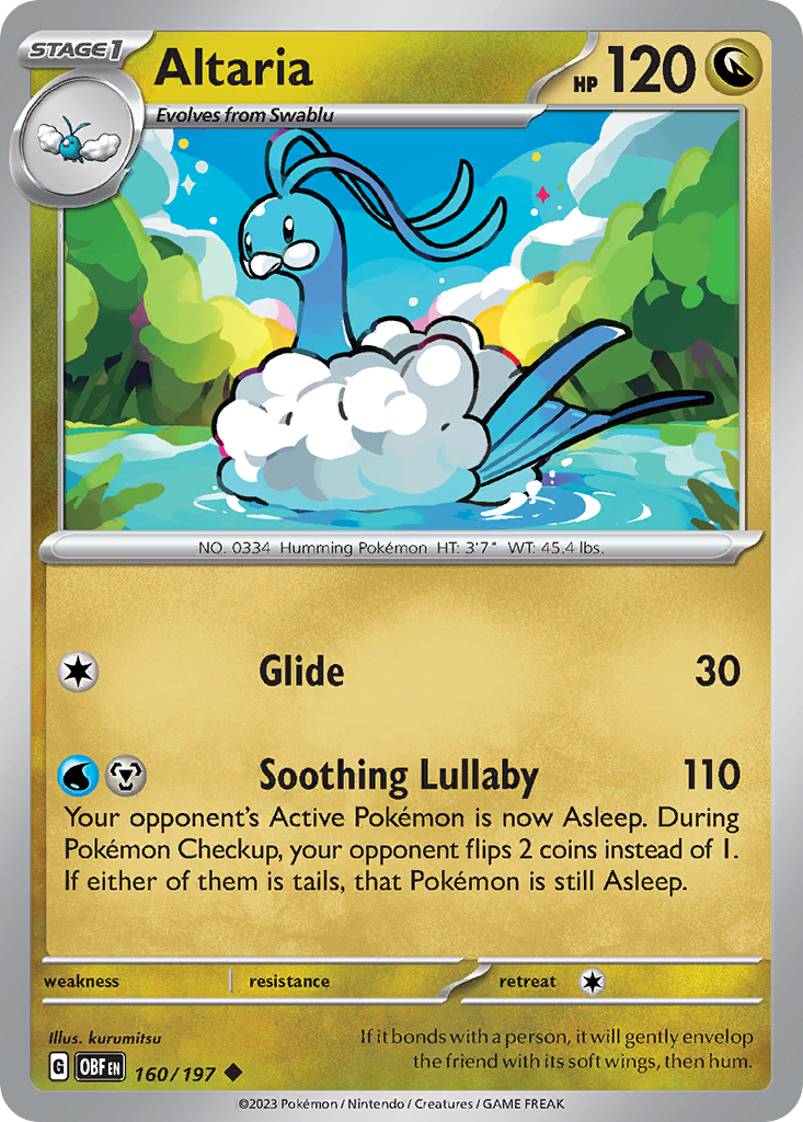 Altaria – Obsidian Flames 160/197 Pokémon card