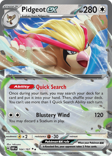 Pidgeot ex - Obsidian Flames 164