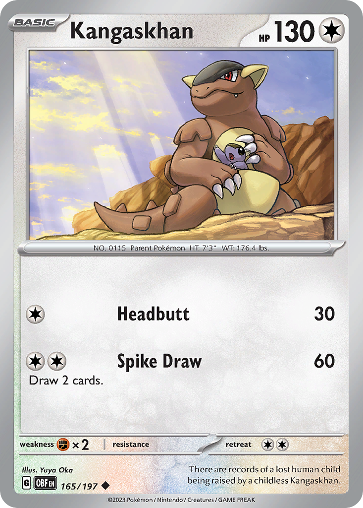 Kangaskhan – Obsidian Flames 165/197 Pokémon card