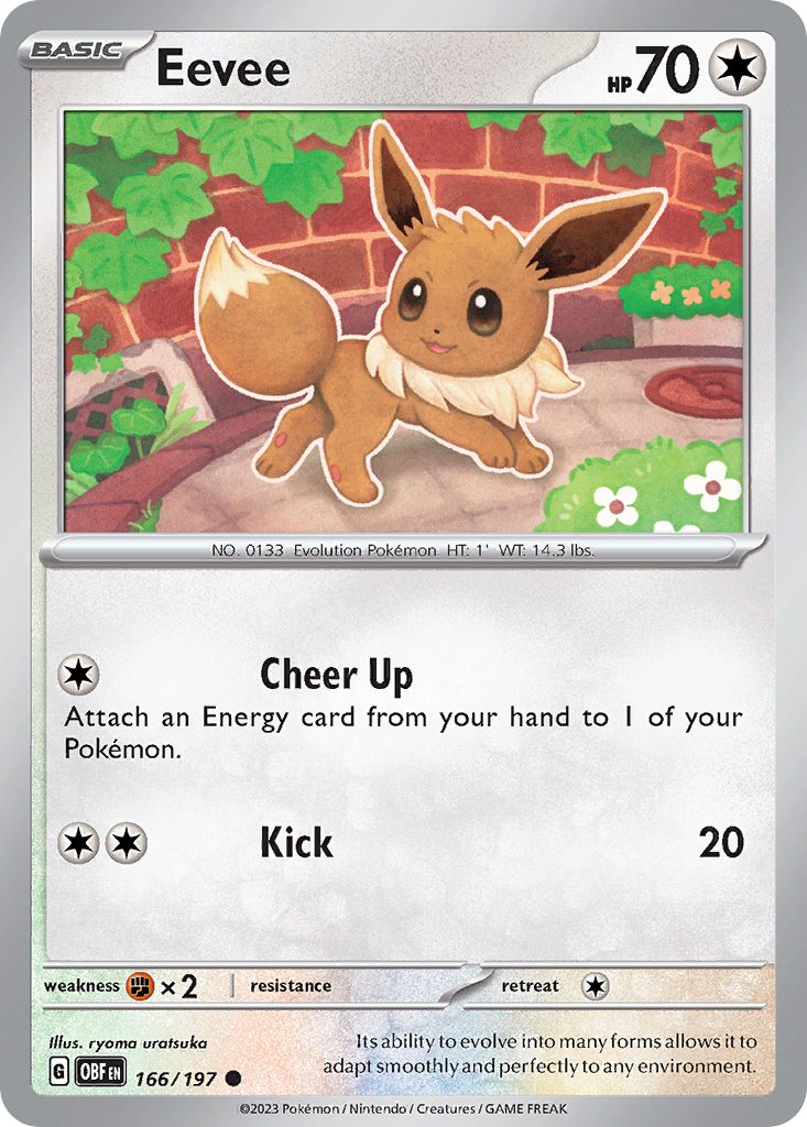 Eevee – Obsidian Flames 166/197 Pokémon card