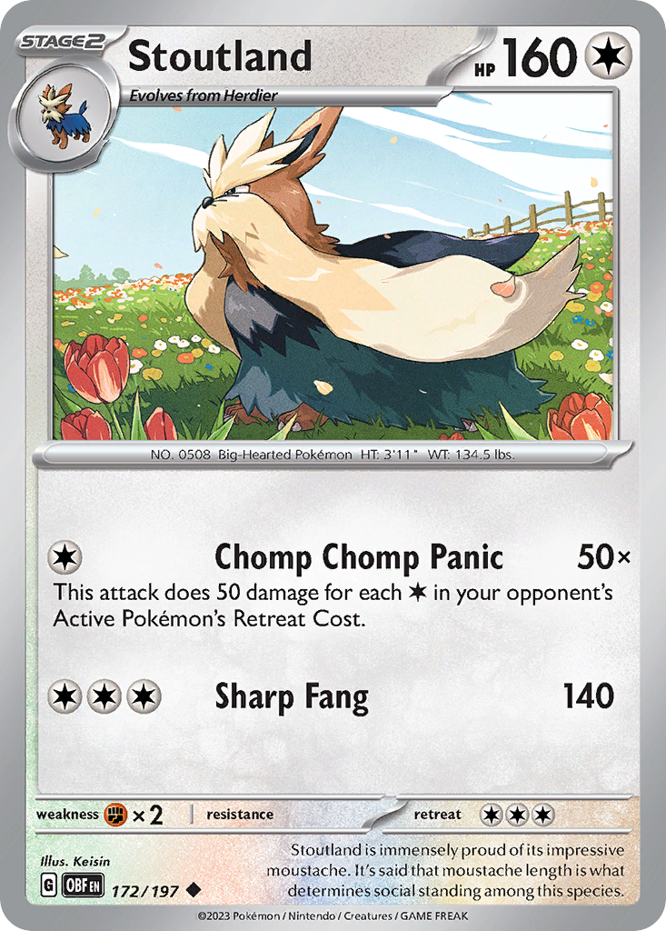 Stoutland – Obsidian Flames 172/197 Pokémon card