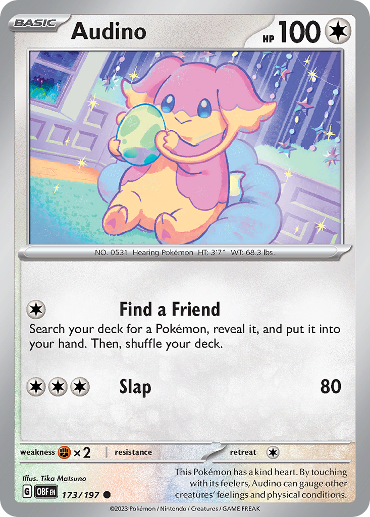 Audino – Obsidian Flames 173/197 Pokémon card