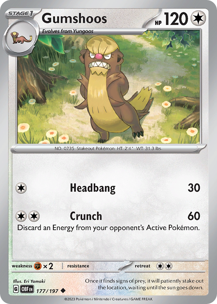 Gumshoos – Obsidian Flames 177/197 Pokémon card