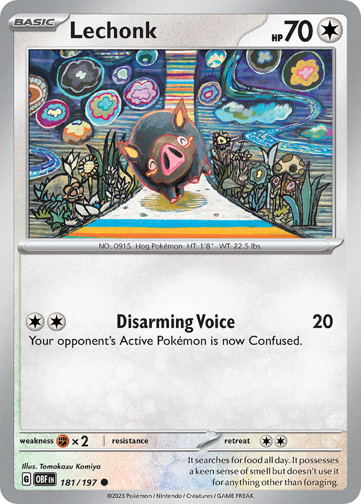Lechonk – Obsidian Flames 181/197 Pokémon card