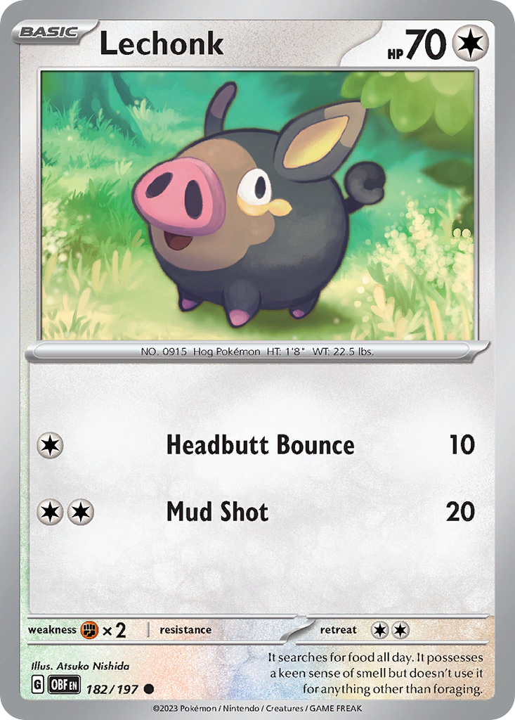 Lechonk – Obsidian Flames 182/197 Pokémon card