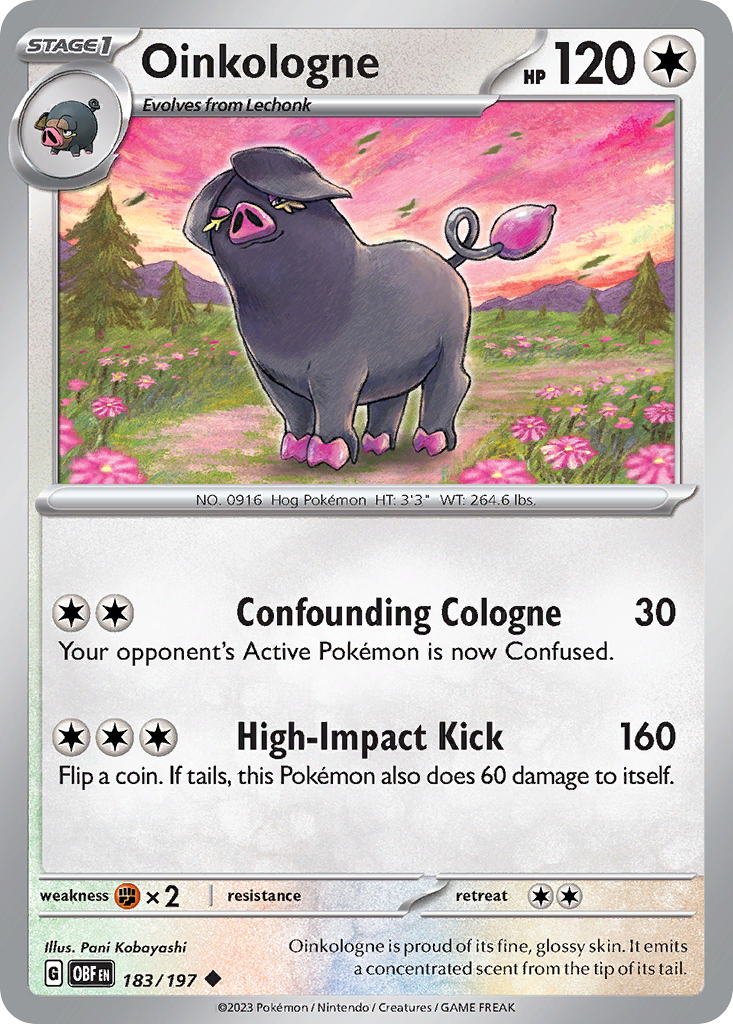 Oinkologne – Obsidian Flames 183/197 Pokémon card